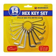Marksman Metric &amp; Af Hex Key Set 14pc
