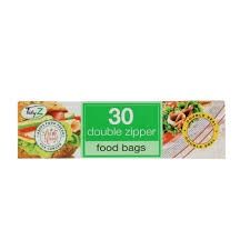 Tidyz 30 Extra Strong Double Zipper Food Bags