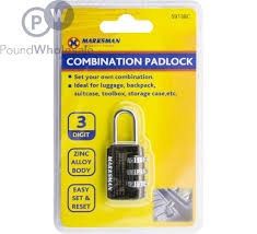 Marksman 3-Digit Combination Zinc Alloy Padlock