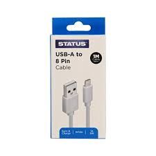 Status USB A To 8 Pin White 1M