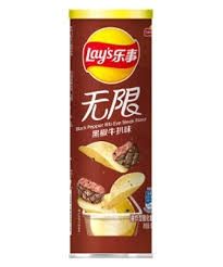 LAY Potato Chip- Blk Pep. Steak (Tube) 樂事薯片-黑胶牛排(桶)90g