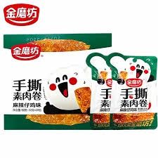 GM Veg Meat Roll Mala 金磨坊手 撕素肉卷-麻辣味 20g