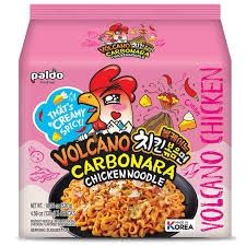 Paldo Volcano Chicken Carbonara 4 packs 八道火山辣鸡铁板炒面奶油