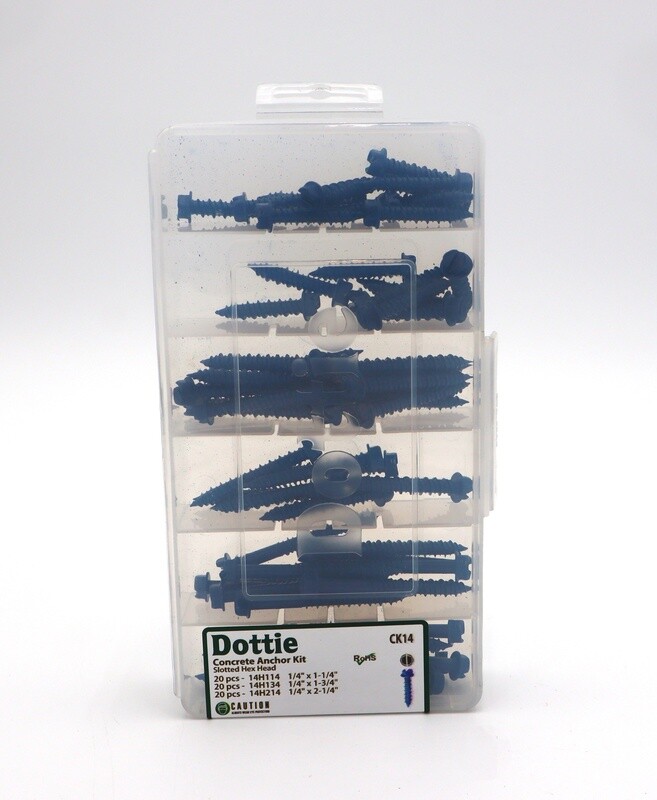 1/4'' Assorted Concrete Screw Anchor Kit