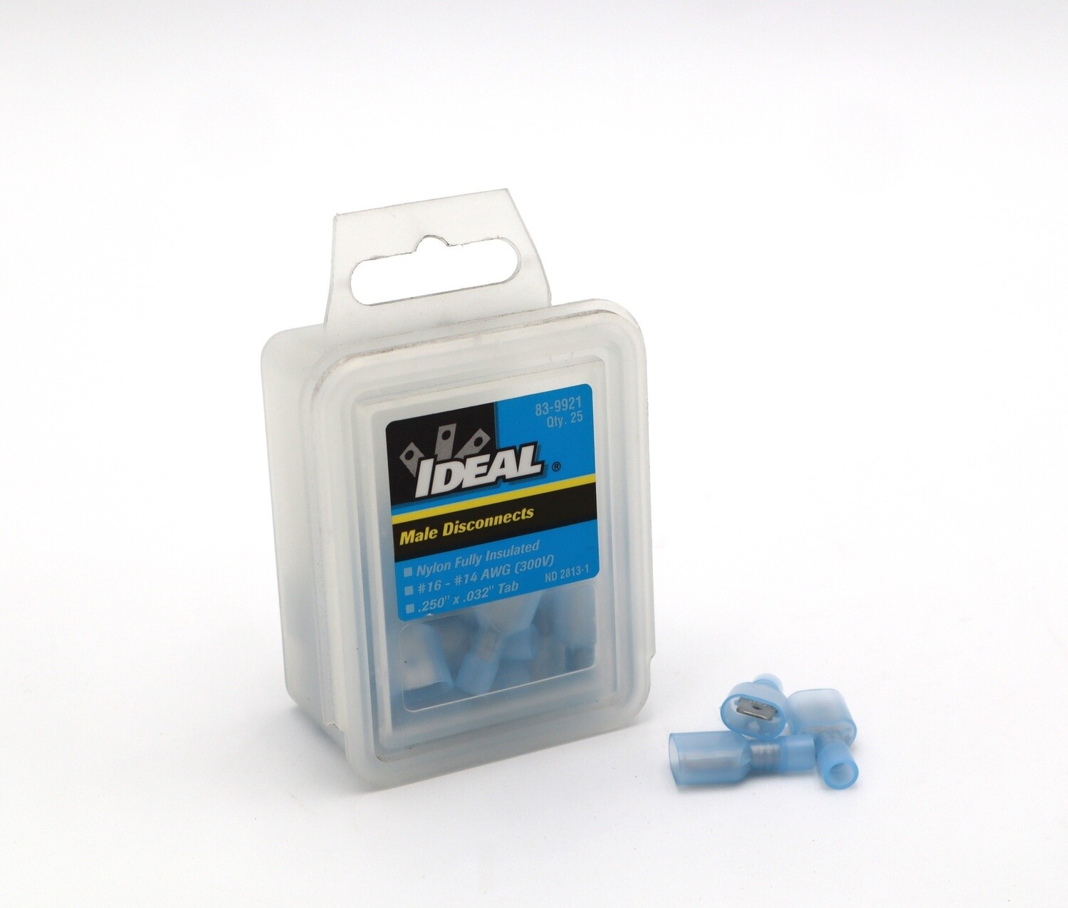 Male Disconnects, Blue, Fully Insulated (25ct)