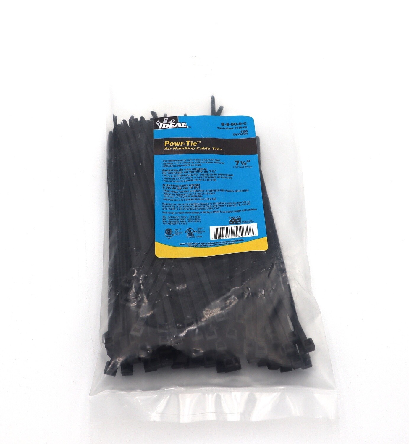 7.5” Black Zipties