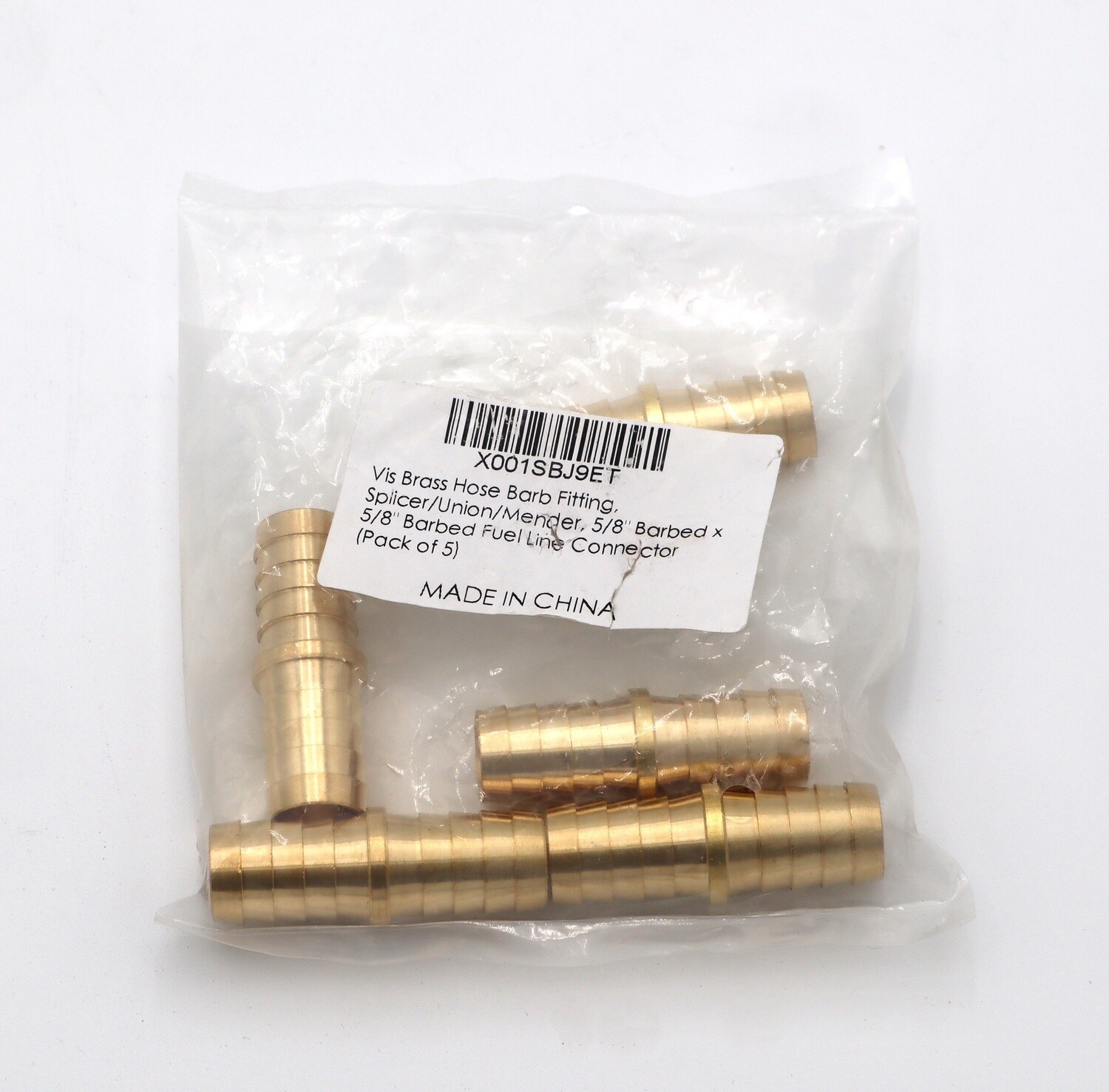 5/8x5/8 Brass Barb Hose Coupling (Each)