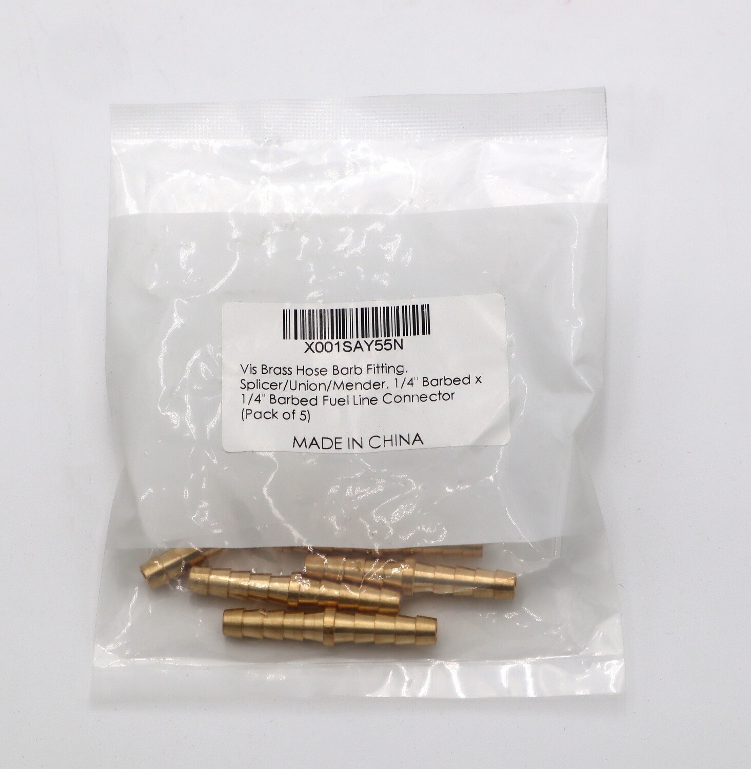 1/4x1/4 Brass Barb Hose Fitting (Each)