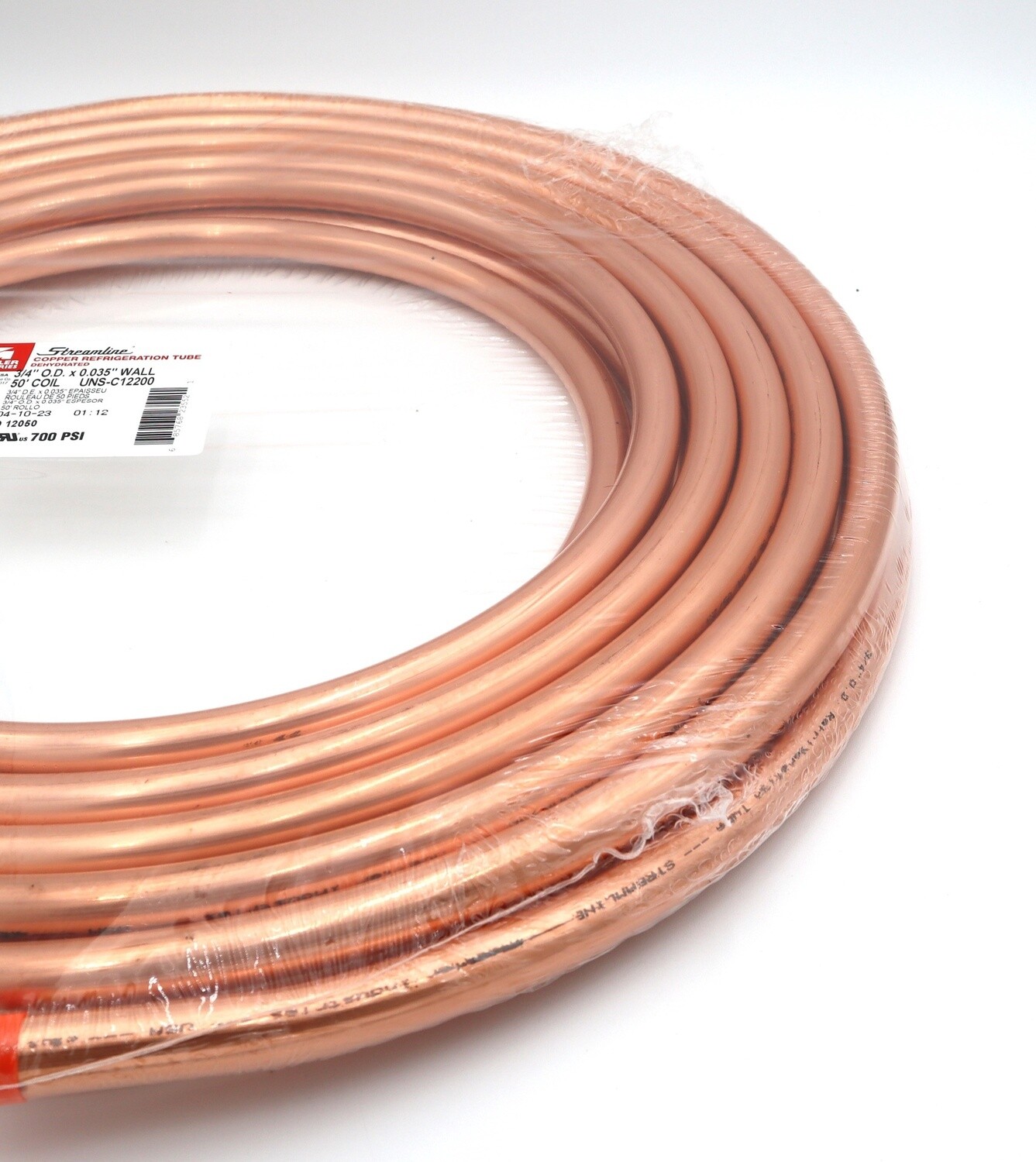 3/4" OD Copper Pipe 50'
