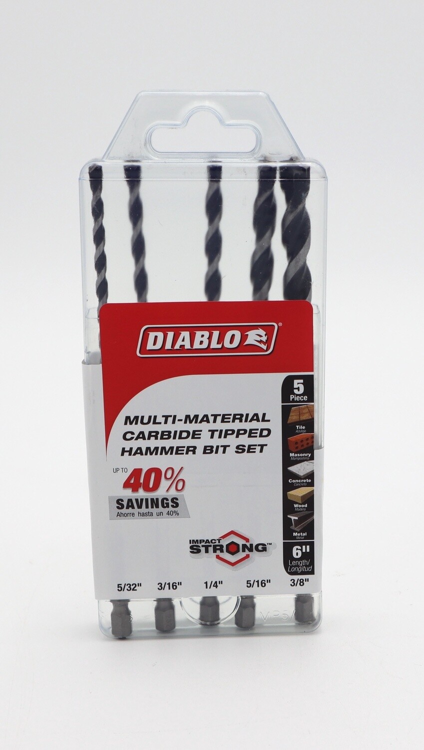 Multi-Material Hammer Bits 5pc