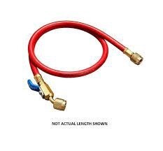 Red Charging Hose w/ Ball Valve 72"