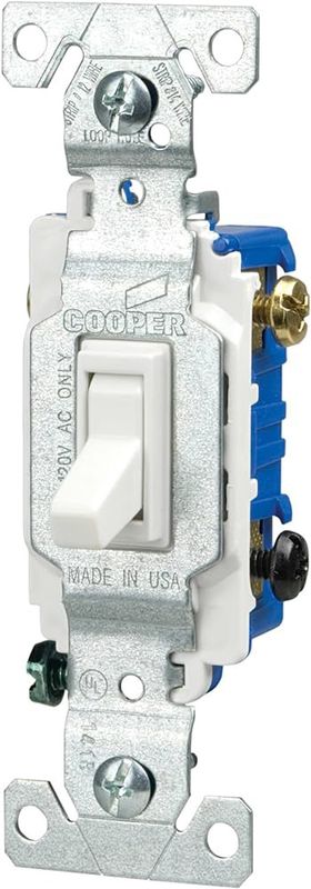 Eaton 15-Amp 3-Way Toggle Light Switch, White