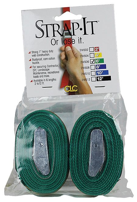 6' Green Nylon Web Straps 2pk