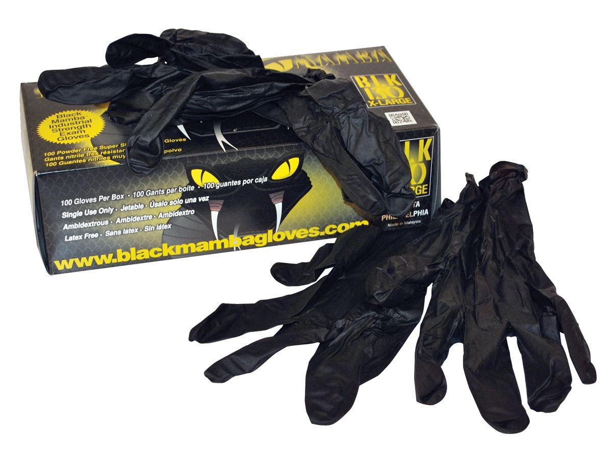 Black Mamba Gloves - Black Nitrile - 100/box