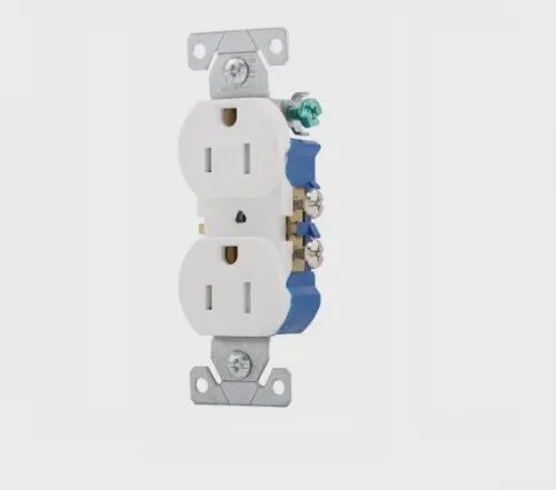 Standard 15 Amp Duplex Receptacle, Tamper Resistant, 125V, White