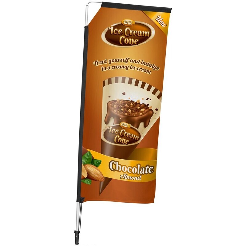 Legend - 2m - Sublimated Telescopic Double-Sided Flying Banner - 1 complete unit