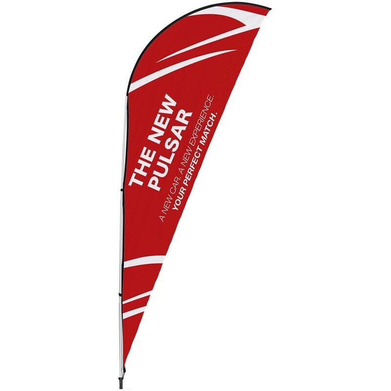 Legend - 2m - Sublimated Sharkfin Double-Sided Flying Banner - 1 complete unit
