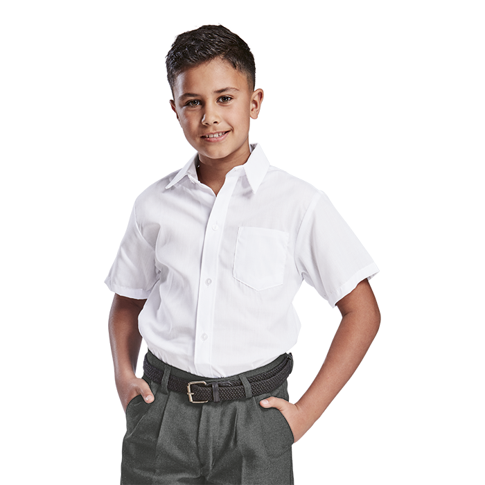 Barron Short Sleeve School Shirt - White - Unisex