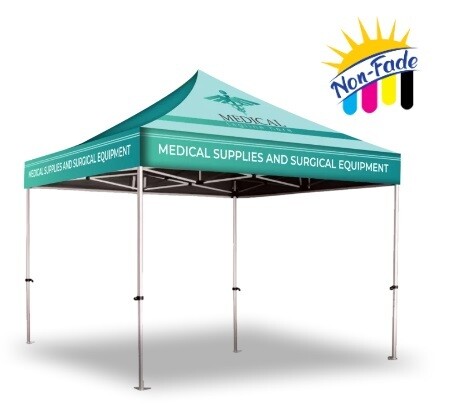 Gazebo Complete Stand - 3m x 3m - UV Resistant Print - Deluxe Steel Frame