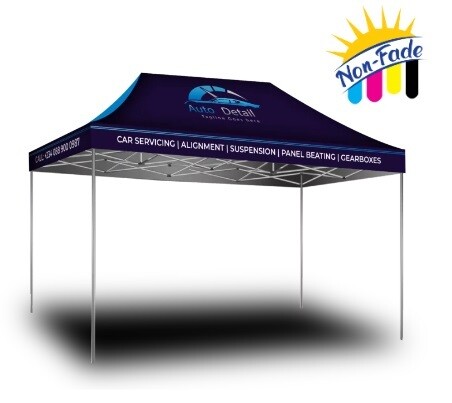 Gazebo Complete Stand - 4.5m x 3m - UV Resistant Print - Deluxe Aluminium Frame