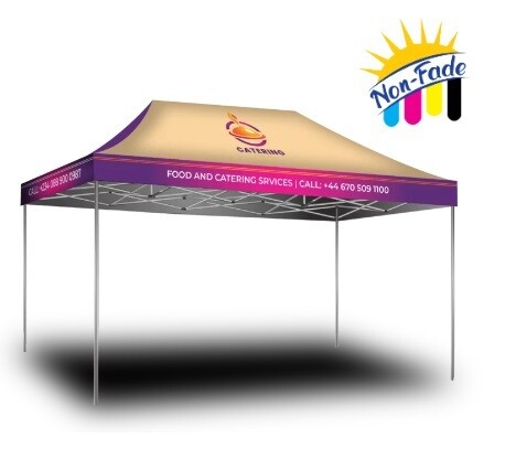 Gazebo Complete Stand - 6m x 3m - UV Resistant Print - Deluxe Aluminium Frame
