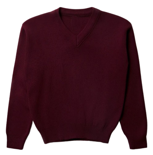 V Neck Long Sleeve Jersey - Maroon - Unisex