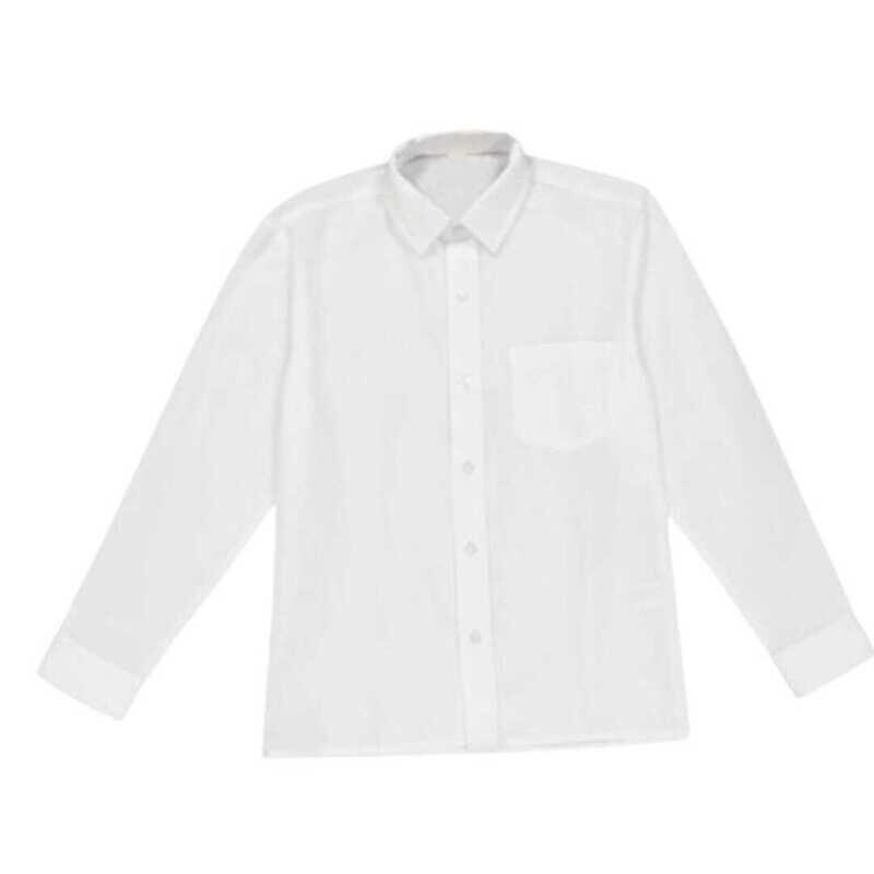 Long Sleeve School Shirt - White - Boys