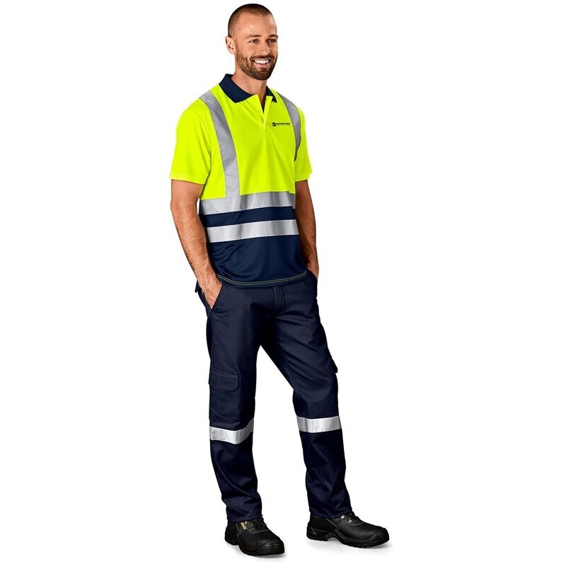Two-Tone Hi-Viz Reflective Golf Shirt - Unisex