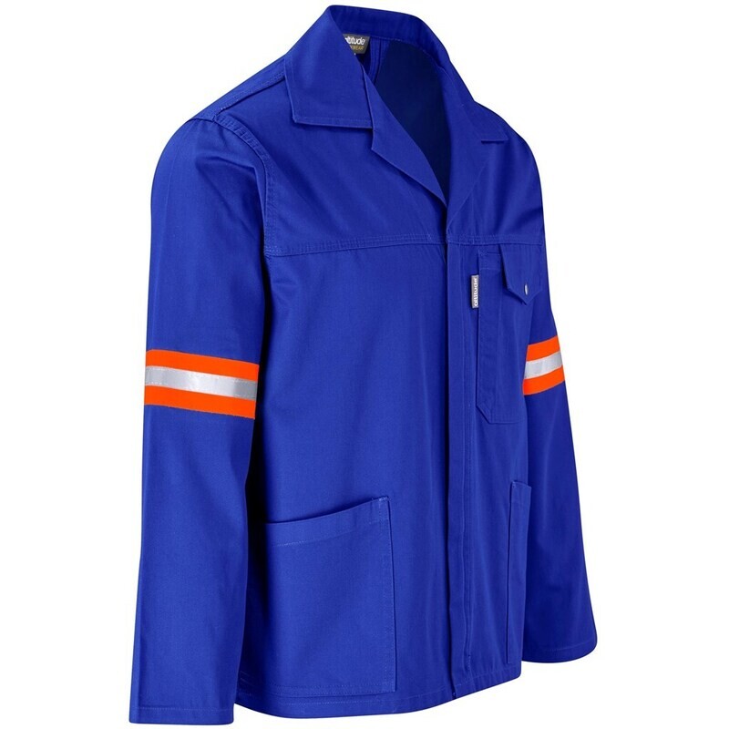 Site Premium Polycotton Jacket - Reflective Arms - Orange Tape - Unisex