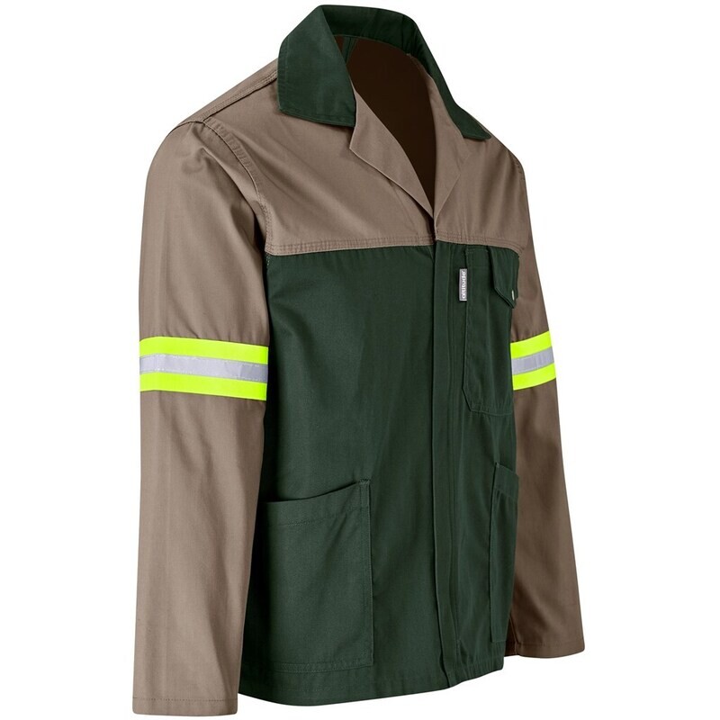 Site Premium Two-Tone Polycotton Jacket - Reflective Arms - Yellow Tape - Unisex