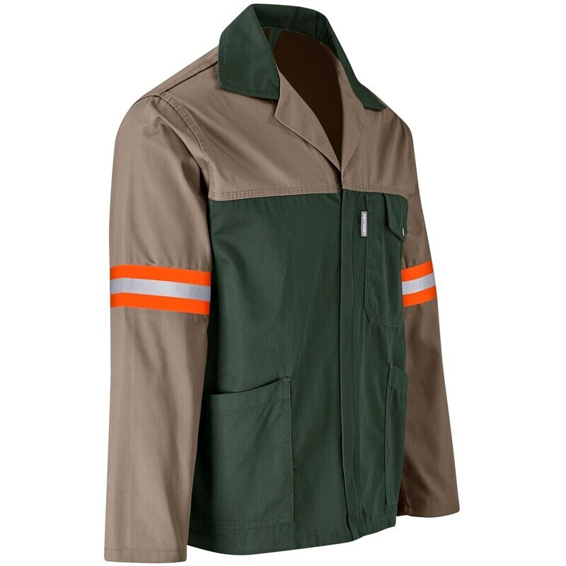 Site Premium Two-Tone Polycotton Jacket - Reflective Arms - Orange Tape - Unisex