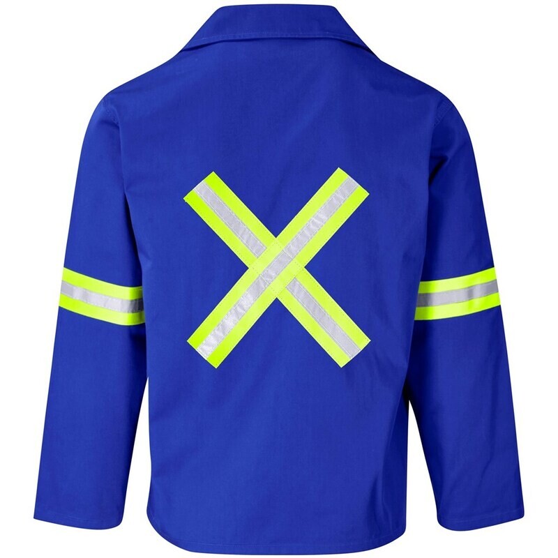 Site Premium Polycotton Jacket - Reflective Arms &amp; Back - Yellow Tape - Unisex