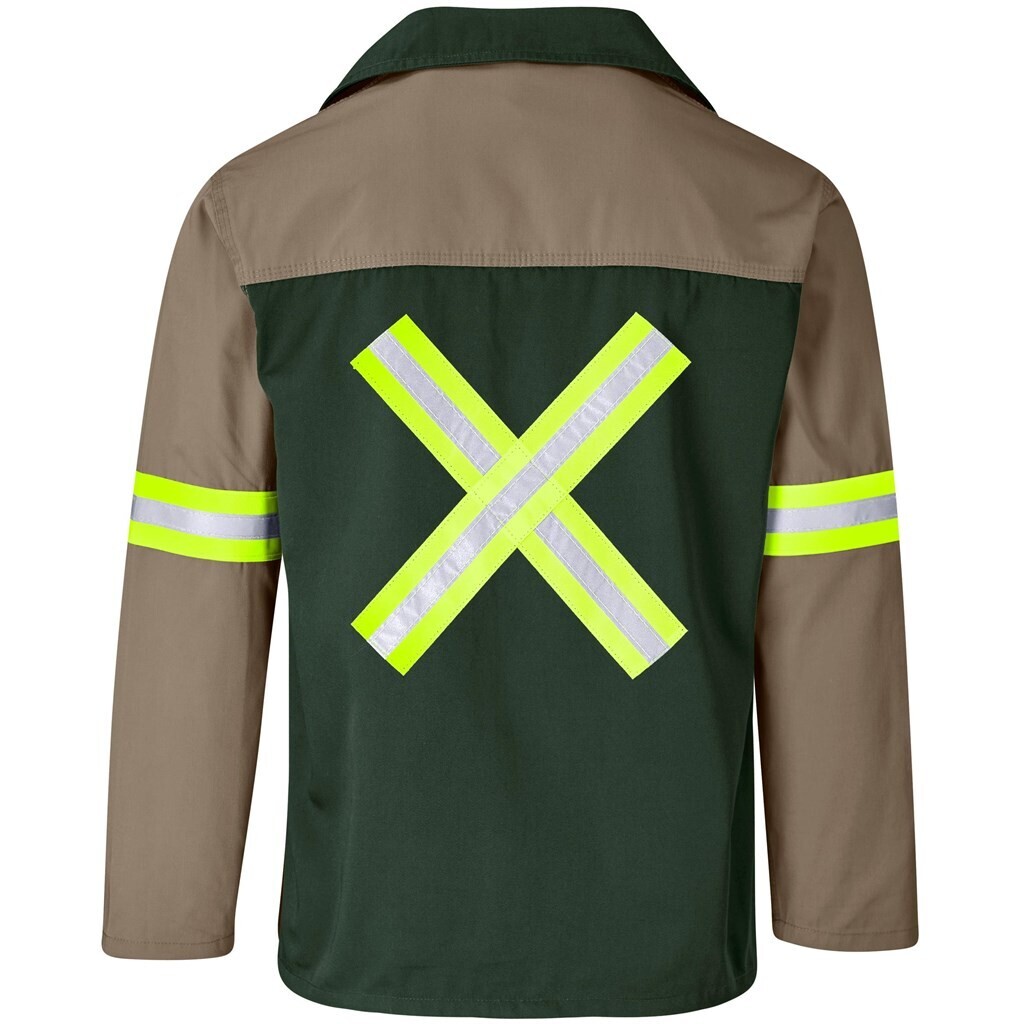 Site Premium Two-Tone Polycotton Jacket - Reflective Arms &amp; Back - Yellow Tape - Unisex