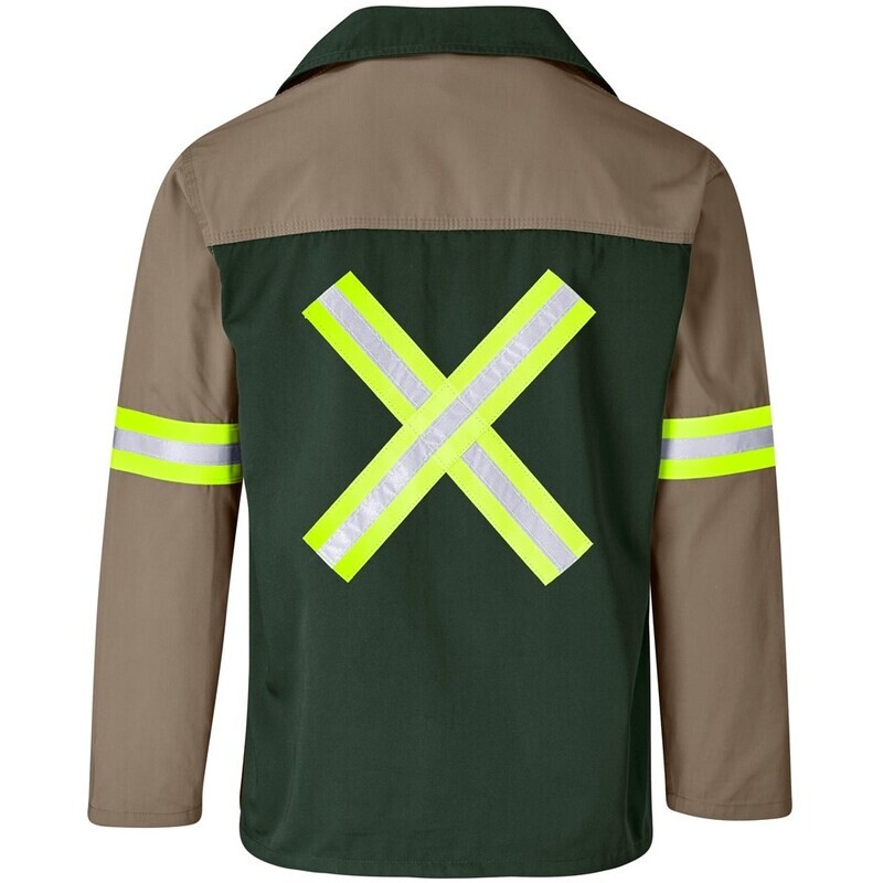 Site Premium Two-Tone Polycotton Jacket - Reflective Arms &amp; Back - Yellow Tape - Unisex