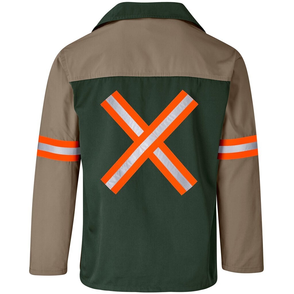 Site Premium Two-Tone Polycotton Jacket - Reflective Arms &amp; Back - Orange Tape - Unisex