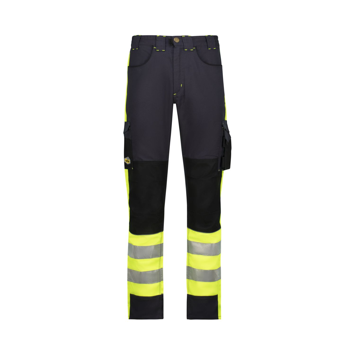 Rebel - Mens Tech Trousers - NightGlo - Lime &amp; Gun Metal - Hi-Viz