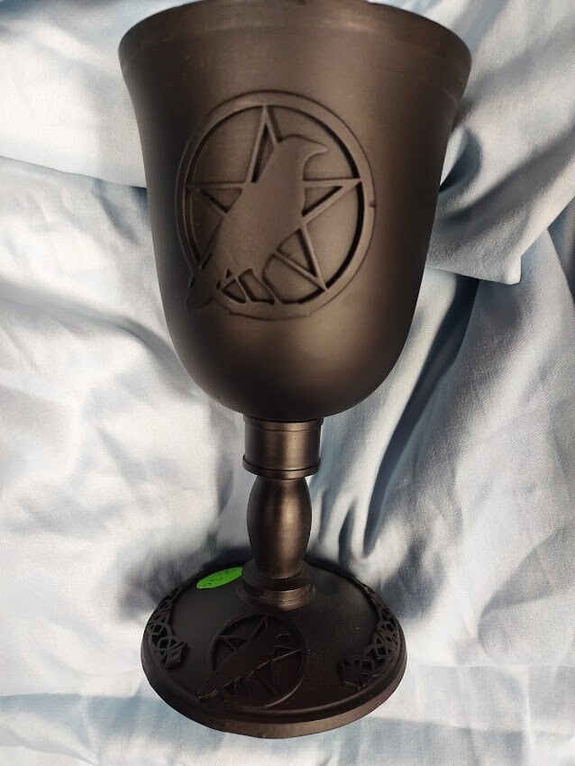 Cast Iron Goblet with Raven over Pentagram