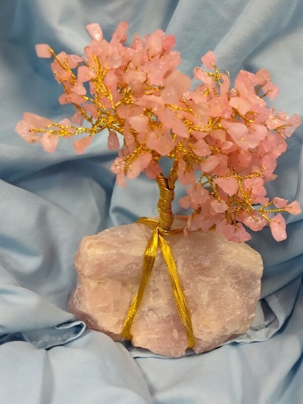 Rose Quartz Gem Tree w/ Rose Quartz Base