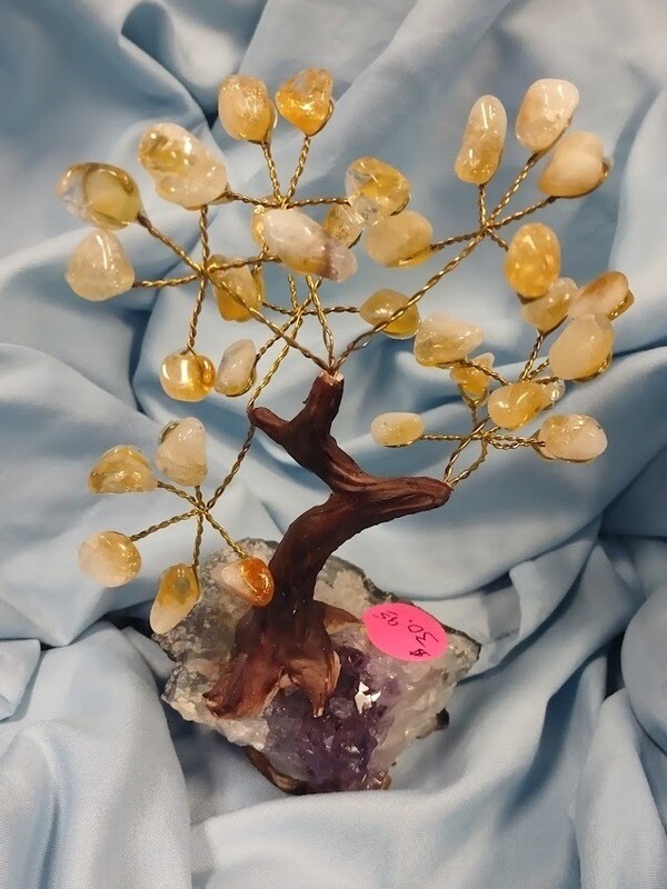 Citrine Gem Tree w/ Amethyst Base