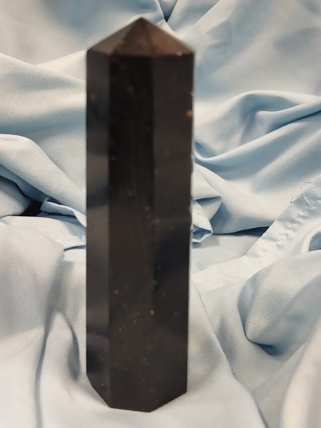 Black Tourmaline Faceted Tower