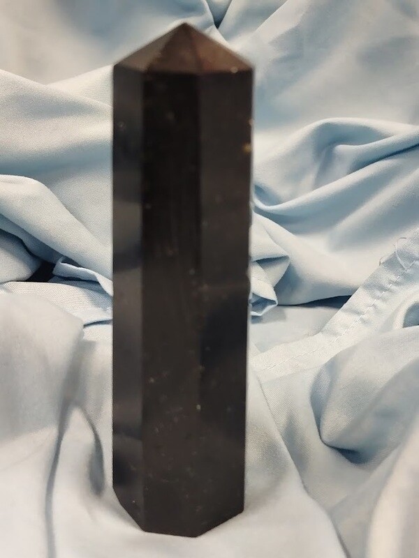 Black Tourmaline Faceted Tower