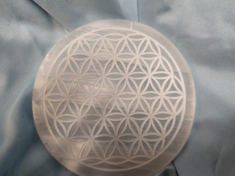 Selenite Charging Disk/Tree Of Life