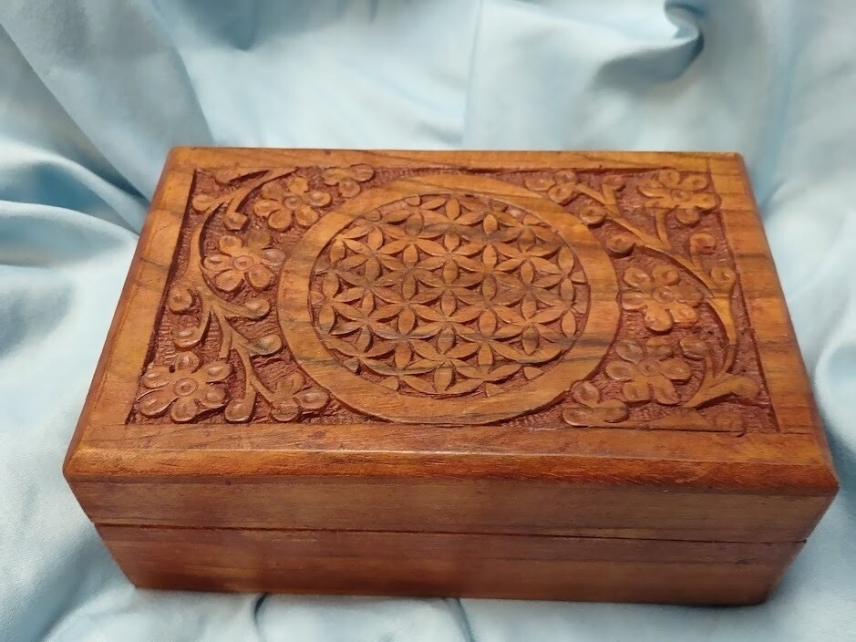 Wood Box Flower Of Life/medium