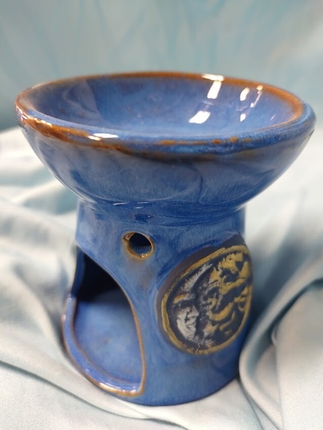 Ceramic oil burner sun and moon