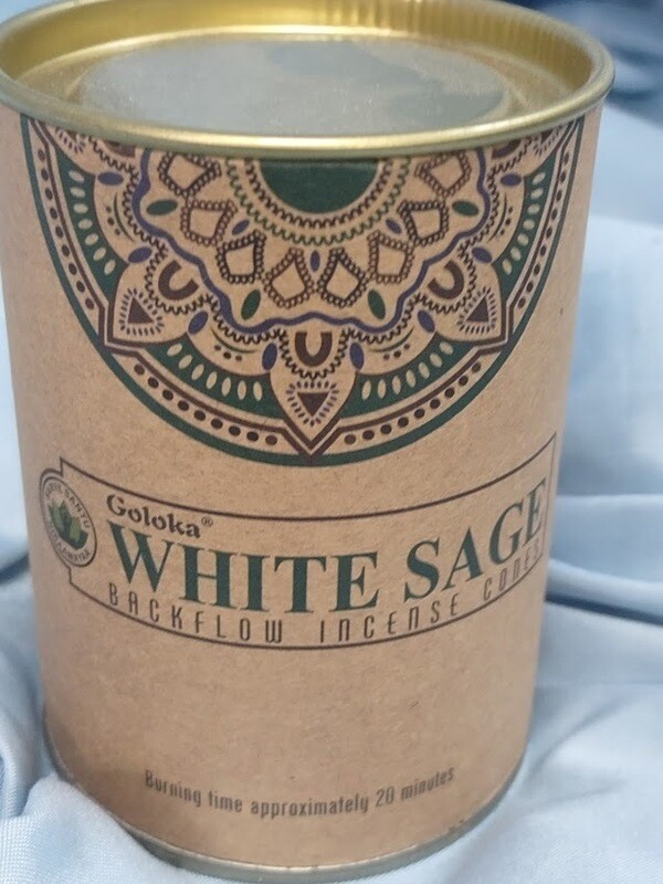 Goloka Backflow Cones-White Sage