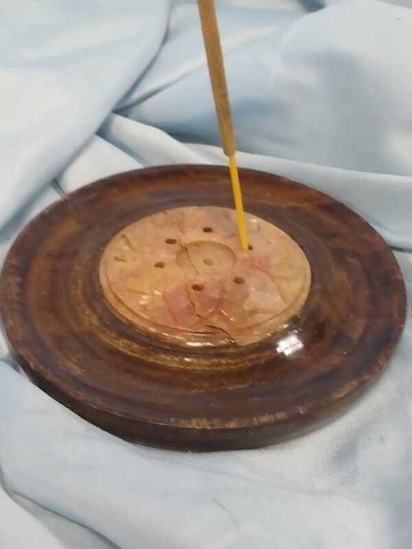 Wood/Soapstone Incense Burner