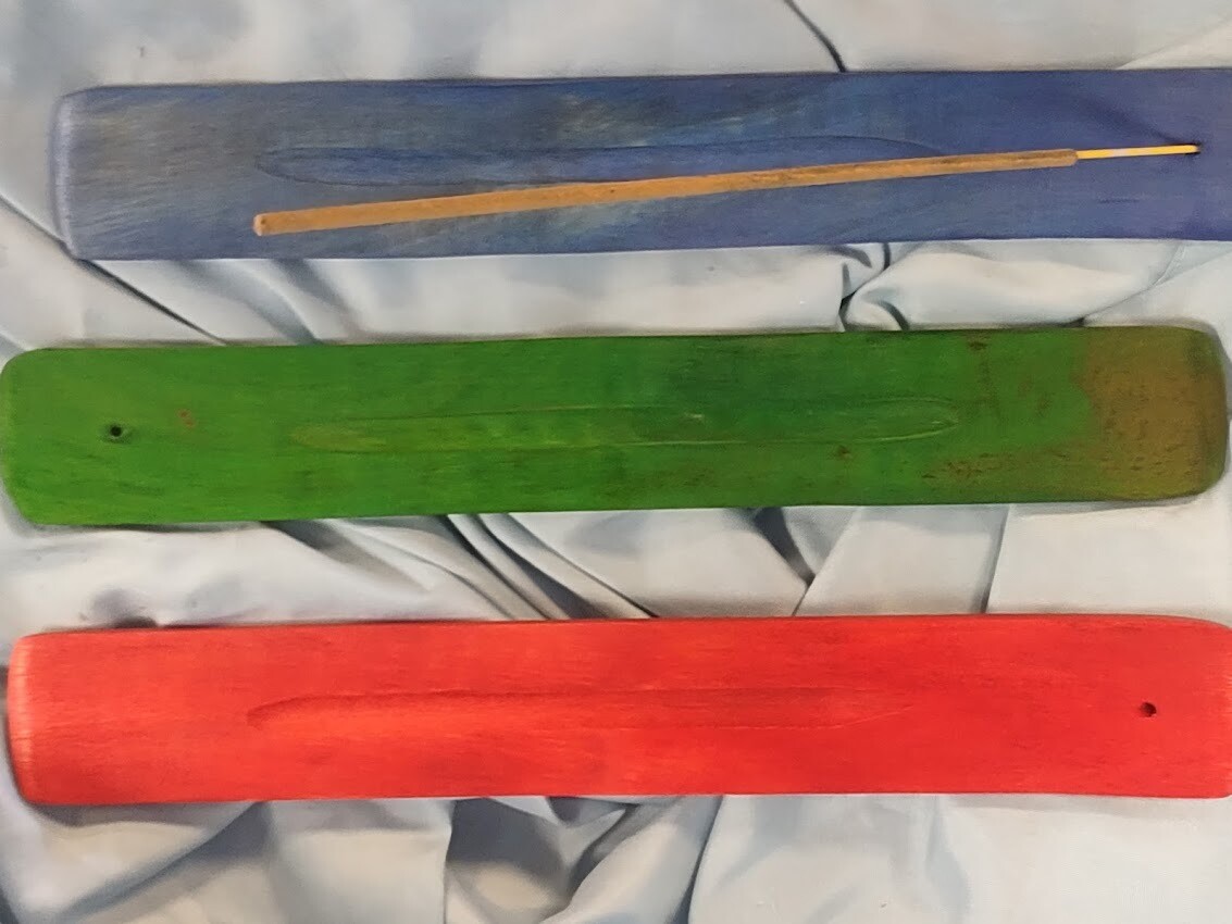 Wood Incense Holder Assorted Colors