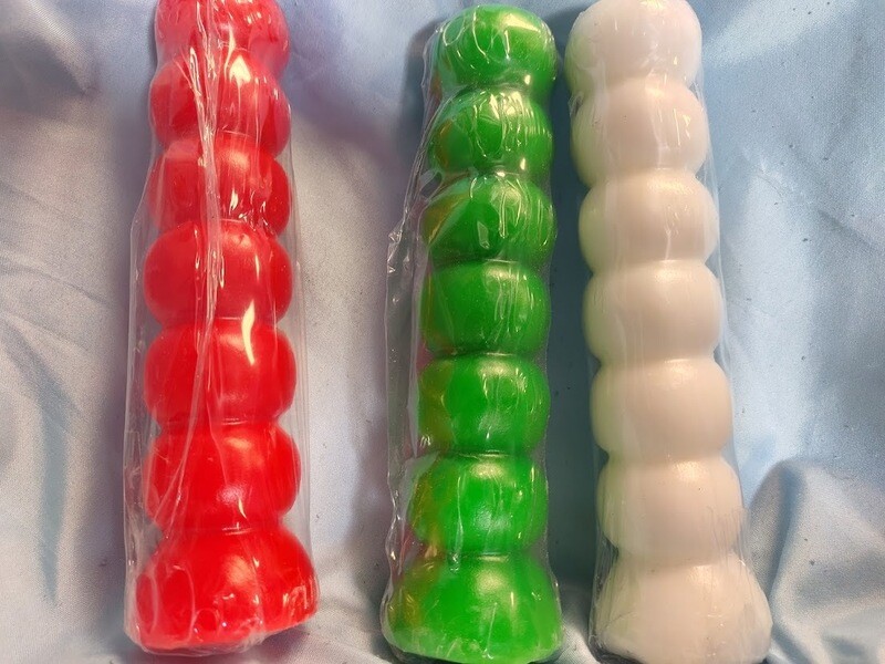Seven Knob Candle 6 1/2 &quot; Green