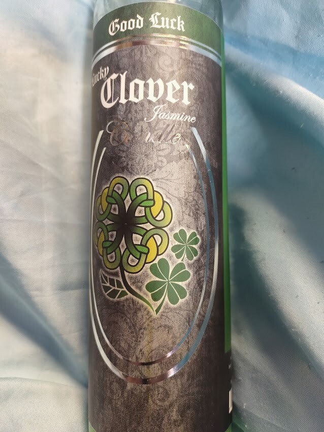 7day glass ritual candle/lucky clover/jasmine