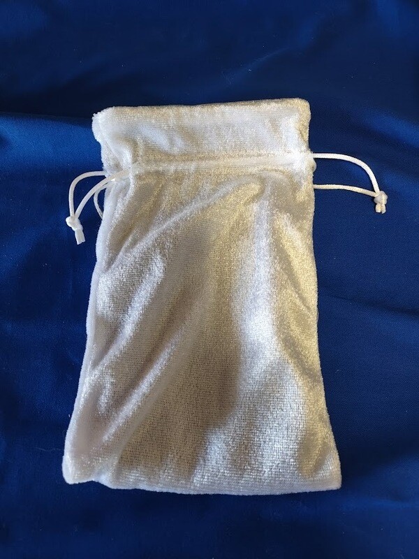 Tarot Bag/White Velvet-Silver Lined/Med